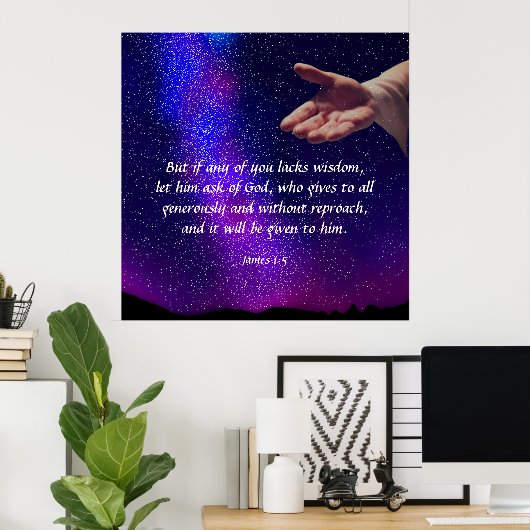 ヤコブ1:5 ポスター (ホームオフィス)