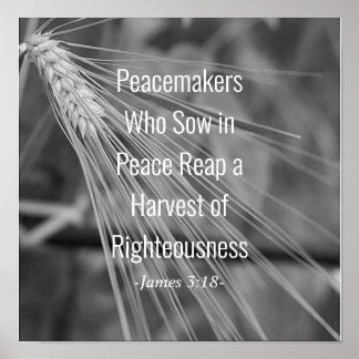 ヤコブ3:18聖書の聖句の厳しさの収穫 ポスター