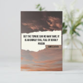 ヤコブ3:8 KJVバイブル聖句Picフラットグリーティングカード カード (スタンド正面)