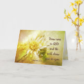 ヤコブ4:8神に近づきなさい。神は近づきなさい カード (黄色い花)