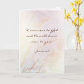 ヤコブ4:8神の聖書の聖句に近づく カード (黄色い花)