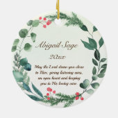 ヤコブ4:8神の近くに引き寄せクリスマスリース セラミックオーナメント (裏面)