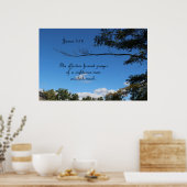 ヤコブ5:16人の有効な祈りの言葉 ポスター (キッチン)