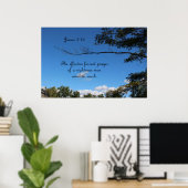 ヤコブ5:16人の有効な祈りの言葉 ポスター (ホームオフィス)