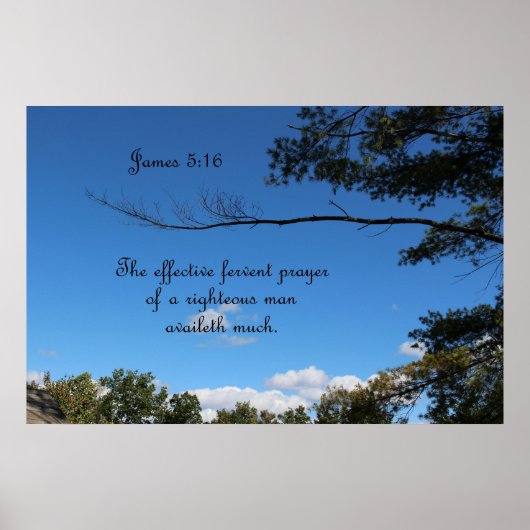 ヤコブ5:16人の有効な祈りの言葉 ポスター (正面)