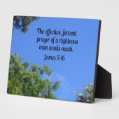 ヤコブ5:16効果的で熱烈な祈りの言葉... フォトプラーク (側面)
