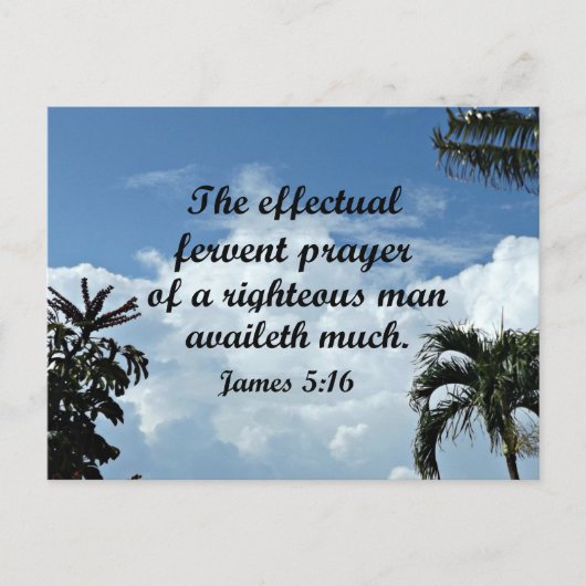ヤコブ5:16効果的な熱烈な祈りの言葉 ポストカード (正面)