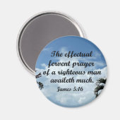 ヤコブ5:16効果的な熱烈な祈りの言葉 マグネット (正面/裏面)
