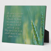 ヤコブ5:6-8忍耐感動的 フォトプラーク (側面)