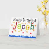 「ヤコブ」のバースデー・カード カード (黄色い花)