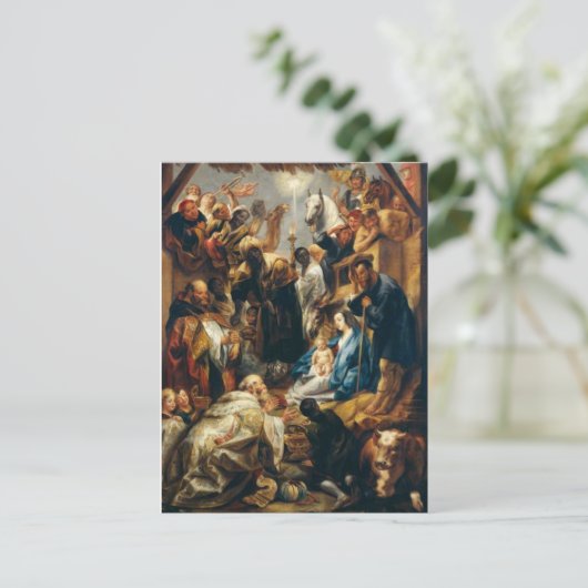 ヤコブ・ヨルダエンスのマギ崇拝 ポストカード (スタンド正面)