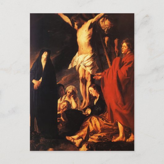 ヤコブ・ヨルダーンス - 十字架上のキリスト ポストカード (正面)