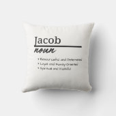 ヤコブ、男のパーソナライズされた子の名前定義 クッション (裏面)