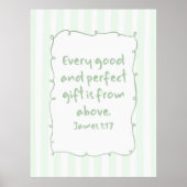 ヤコブ 1:17 聖書の言葉 ポスター すべての良い贈り物 壁 (正面)