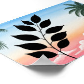 ヤシと植物のウォールアート ポスター (角)