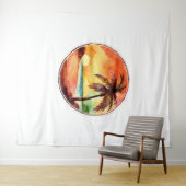 ヤシの丸の水輪 タペストリー (インサイチュ(横))