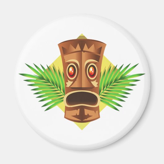 ヤシの入った恐ろしいチキの熱帯像 マグネット (正面)