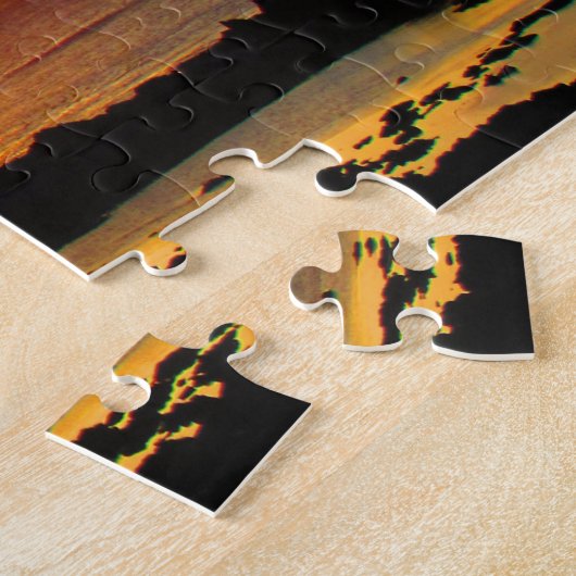 ヤシの夕日 ジグソーパズル (側面)