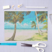 ヤシの木およびビーチのテーマのティッシュペーパー 薄葉紙 (クラフト)