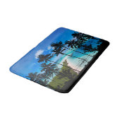 ヤシの木およびビーチ場面 バスマット (アングル)