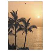 ヤシの木およびロマンチックな日没 クリップボード (裏面)