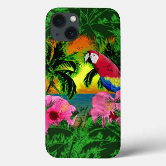 ヤシの木および島の日没 Case-Mate iPhoneケース (裏面)