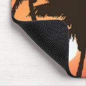 ヤシの木および日没 マウスパッド (コーナー)