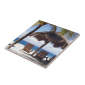 ヤシの木および椅子のメキシコのビーチ タイル (側面)