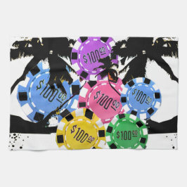 ヤシの木および破片 キッチンタオル