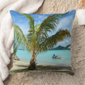ヤシの木およびoverwaterリゾートの装飾用クッション クッション (ブランケット)