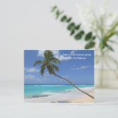 ヤシの木から出たメリーカリブのクリスマス シーズンポストカード (スタンド正面)