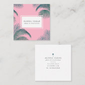 ヤシの木がボホシックな名刺で飾られる スクエア名刺 (正面/裏面)