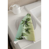 ヤシの木が一列に並ぶビーチ キッチンタオル