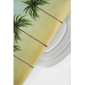 ヤシの木が一列に並ぶビーチ キッチンタオル