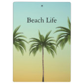 ヤシの木が一列に並ぶビーチ クリップボード (裏面)