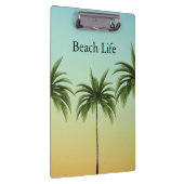 ヤシの木が一列に並ぶビーチ クリップボード (右)