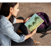 ヤシの木が一列に並ぶビーチ ノートブック