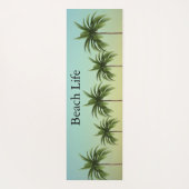 ヤシの木が一列に並ぶビーチ ヨガマット (裏面)