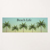 ヤシの木が一列に並ぶビーチ ヨガマット (正面(横))