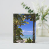 ヤシの木が並ぶビーチ クック諸島 2 ポストカード (スタンド正面)