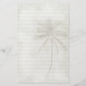 ヤシの木が並んだ文房具 – 砂色 便箋 (正面)