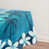 ヤシの木が咲く熱帯サーフ波 テーブルクロス (インサイチュ)