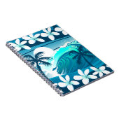 ヤシの木が咲く熱帯サーフ波 ノートブック (右側)