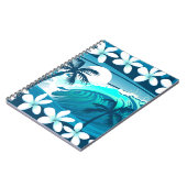 ヤシの木が咲く熱帯サーフ波 ノートブック (左側)