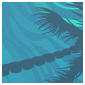 ヤシの木が咲く熱帯サーフ波 ファブリック (クローズアップ)