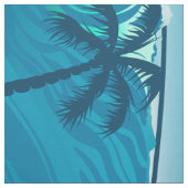 ヤシの木が咲く熱帯サーフ波 ファブリック (見本)