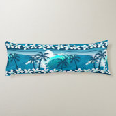 ヤシの木が咲く熱帯サーフ波 ボディピロー (裏面)