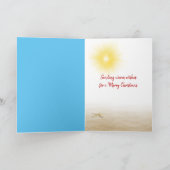 ヤシの木が植えられたクリスマスサンドマン カード (内部)