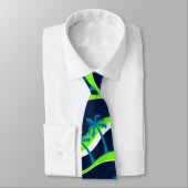 ヤシの木が波に乗る ネクタイ (タイ)