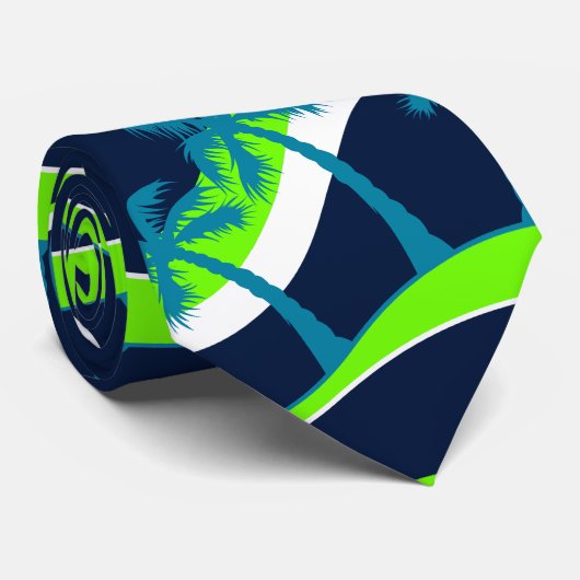 ヤシの木が波に乗る ネクタイ (ロール)